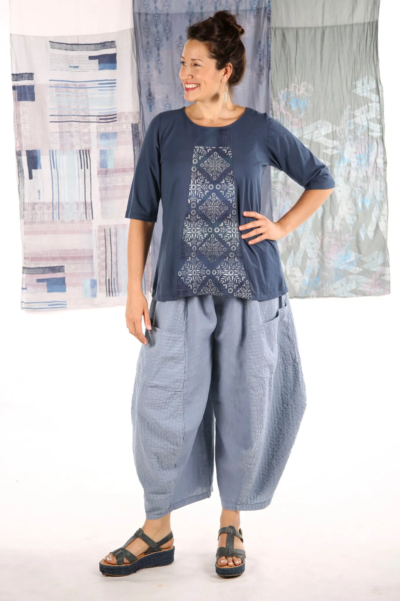1207 Sunny Day Top Indigo-P
