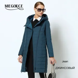 2018MIEGOFCE spring women jacket with a curve zipper women coat high-quality thin cotton padded jacket women's warm parka coat