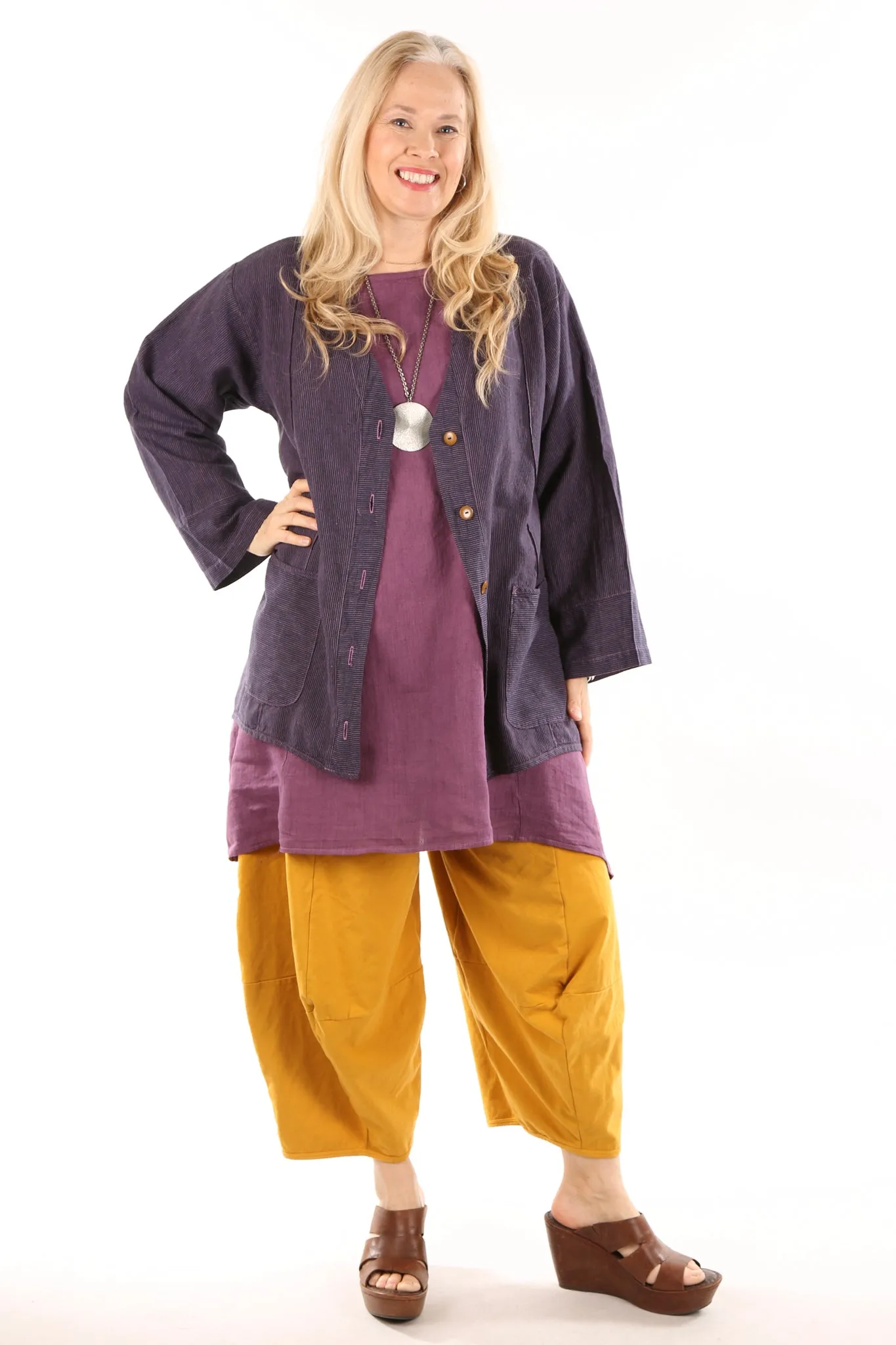 3273- Roll over Waist Four Square-Marigold-U
