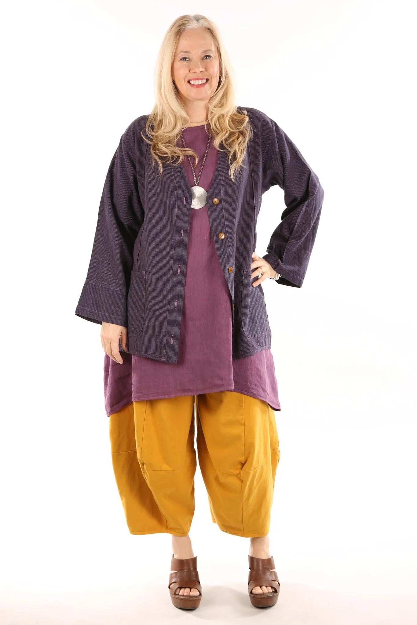 3273- Roll over Waist Four Square-Marigold-U