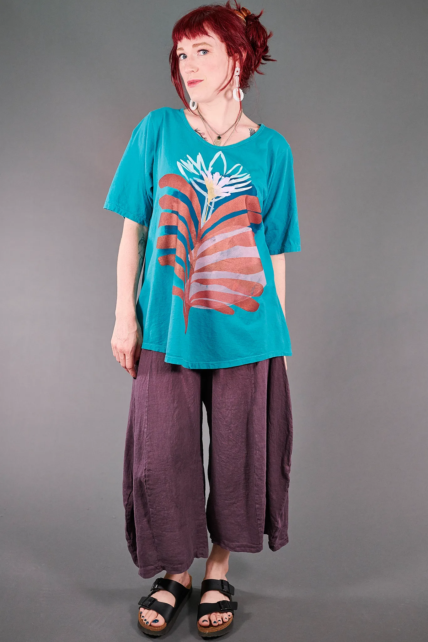 3296 Crop Linen Billow-Clove-U