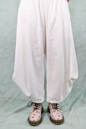 3296-Crop Linen Cotton Billow-White-U