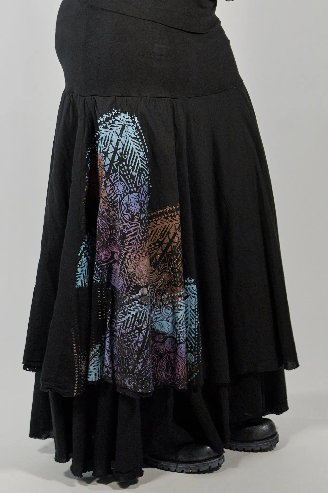 4113 Trilogy Skirt Black Hand Printed-P