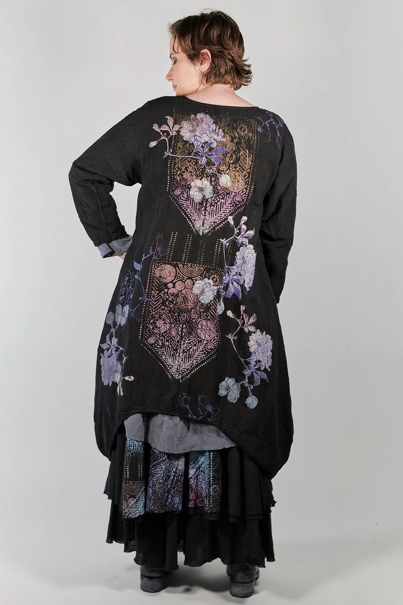 4113 Trilogy Skirt Black Hand Printed-P