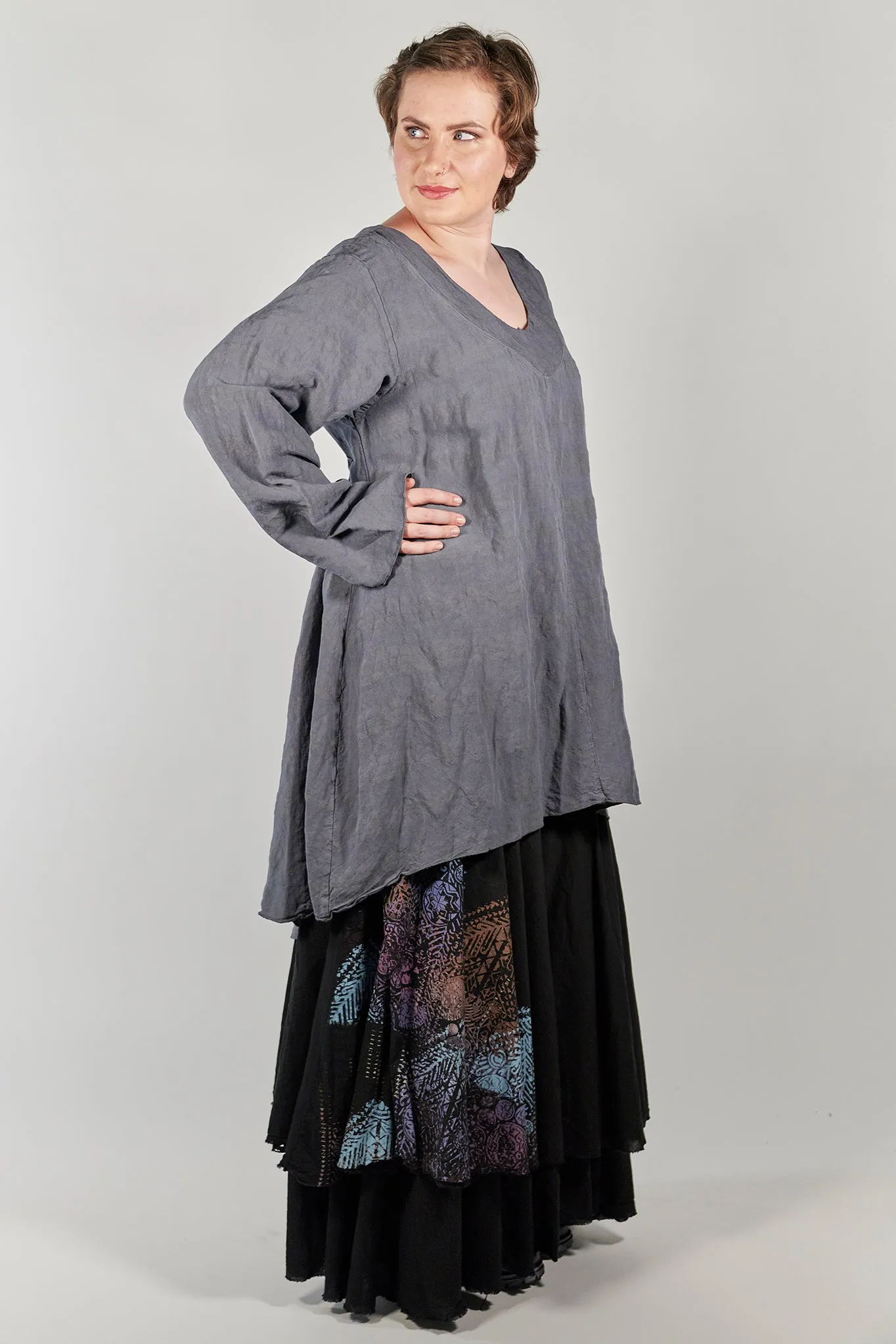 4113 Trilogy Skirt Black Hand Printed-P