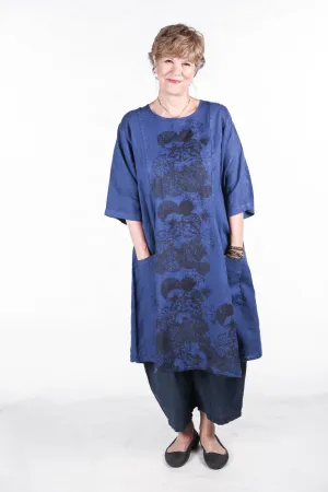 7212  Linen Beautiful Days Dress-Deep Blue Sea-Chrysanthe-P
