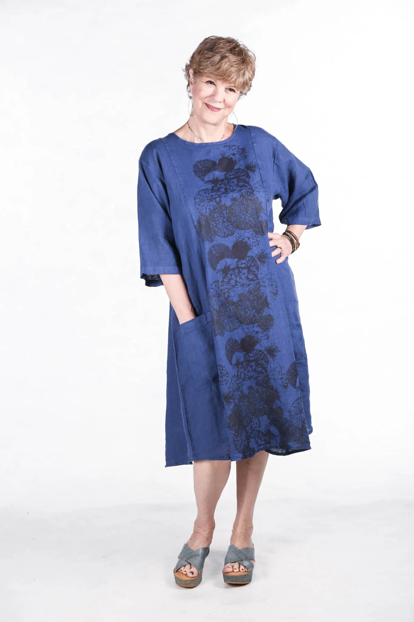 7212  Linen Beautiful Days Dress-Deep Blue Sea-Chrysanthe-P