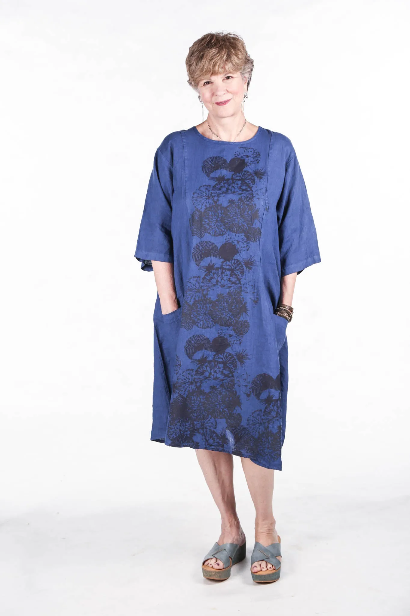 7212  Linen Beautiful Days Dress-Deep Blue Sea-Chrysanthe-P
