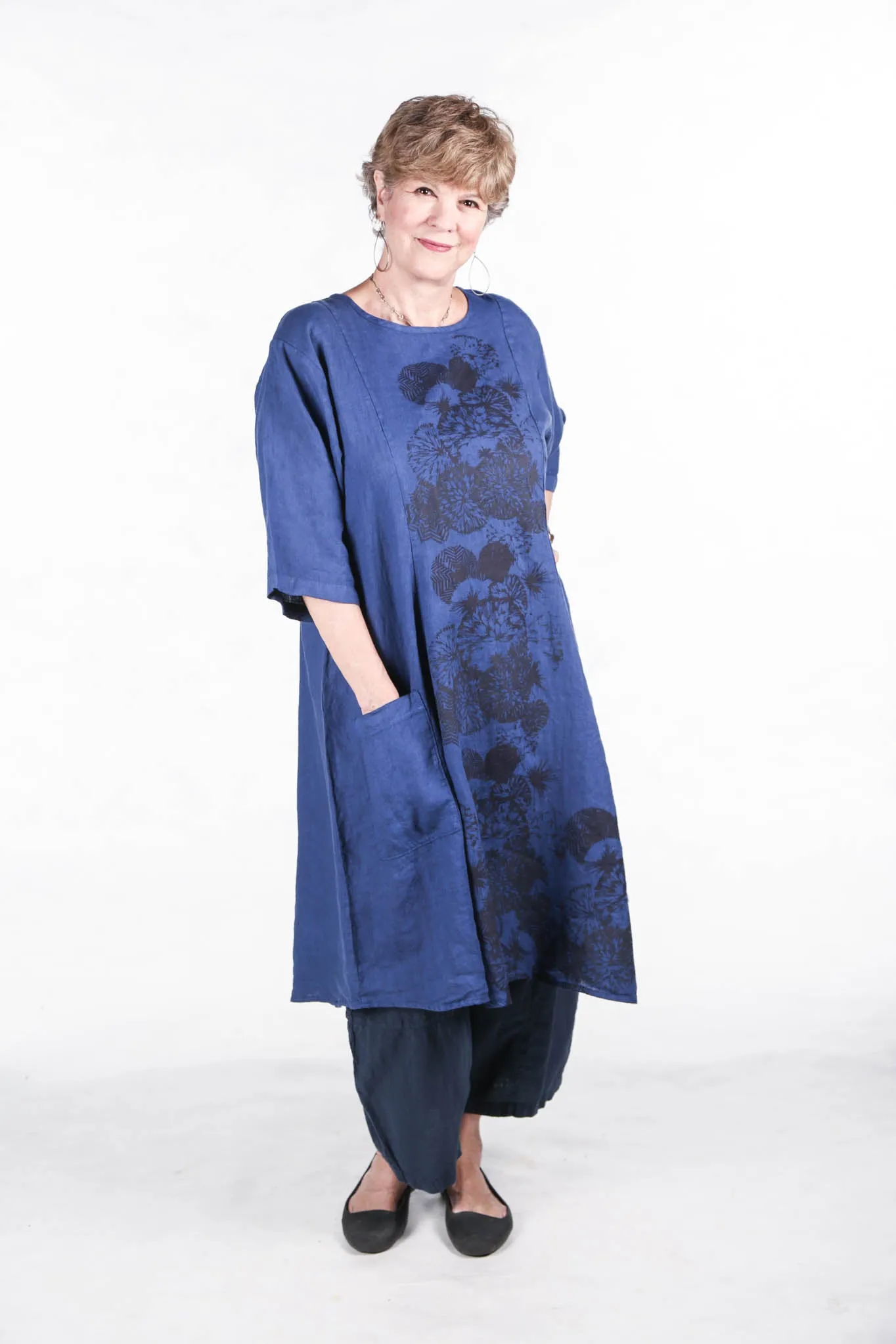 7212  Linen Beautiful Days Dress-Deep Blue Sea-Chrysanthe-P