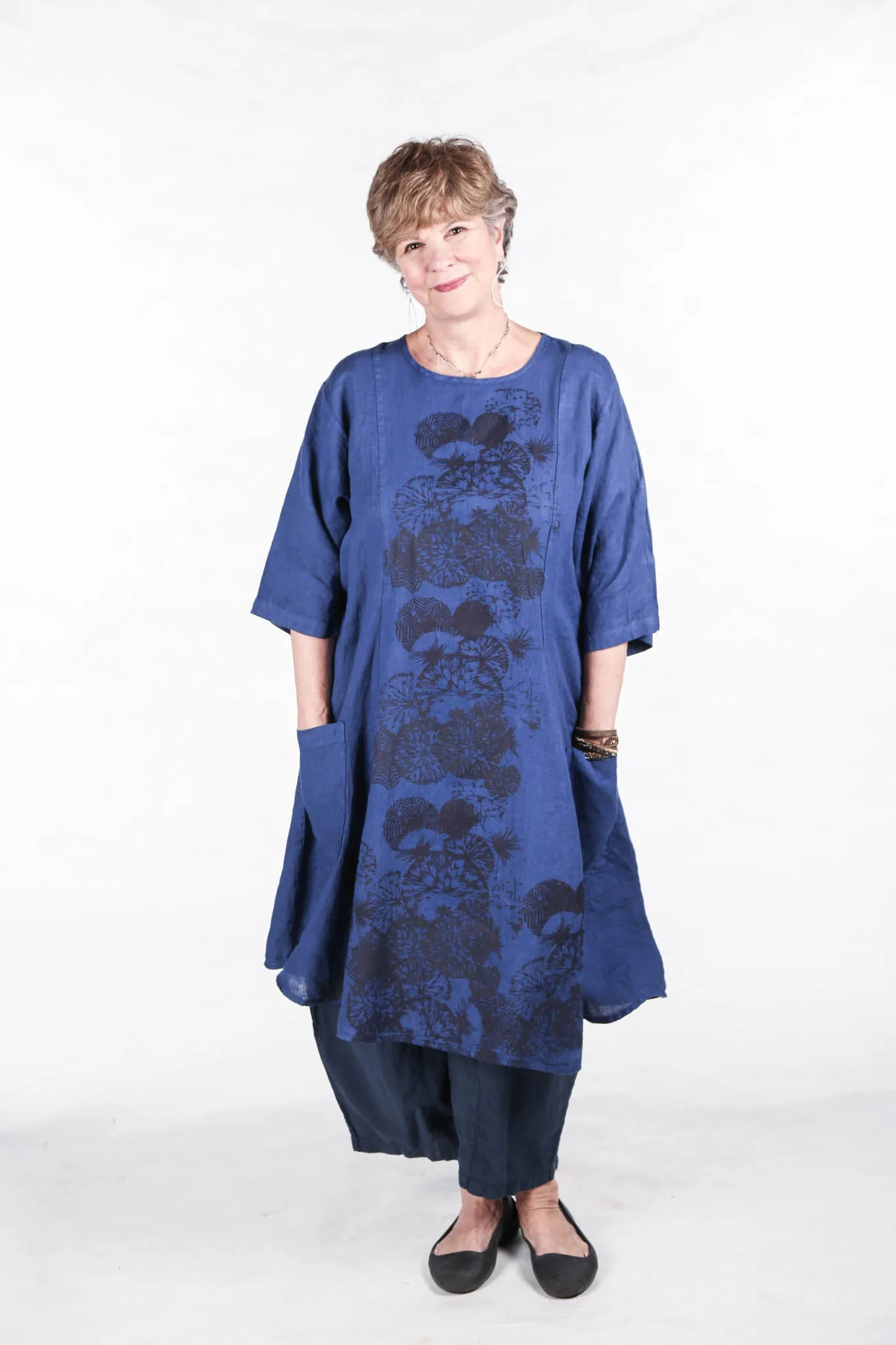 7212  Linen Beautiful Days Dress-Deep Blue Sea-Chrysanthe-P