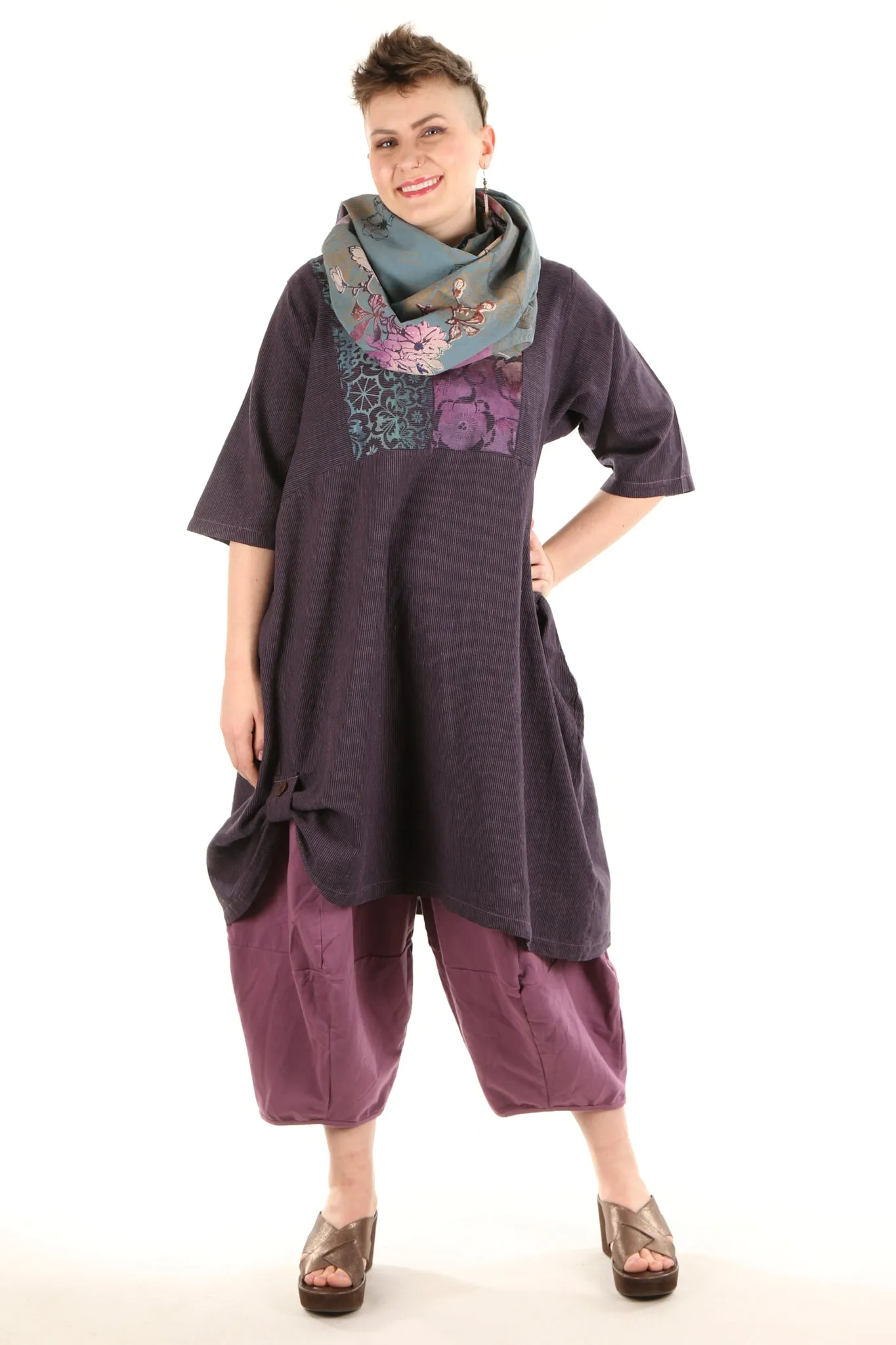 7213 Lucky Striped Dress-Orchid/Indigo-P