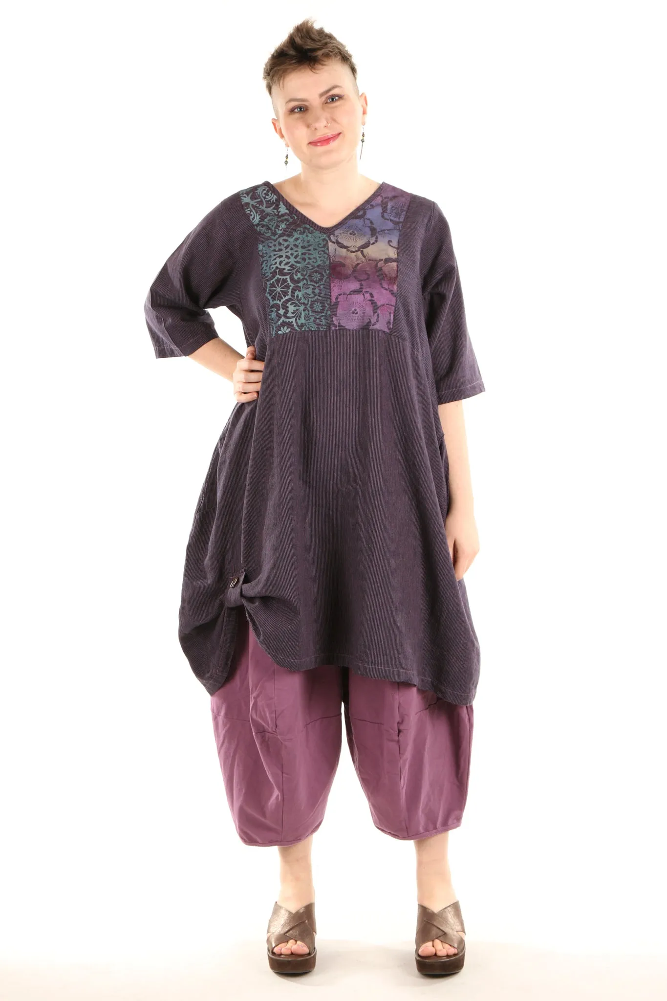 7213 Lucky Striped Dress-Orchid/Indigo-P