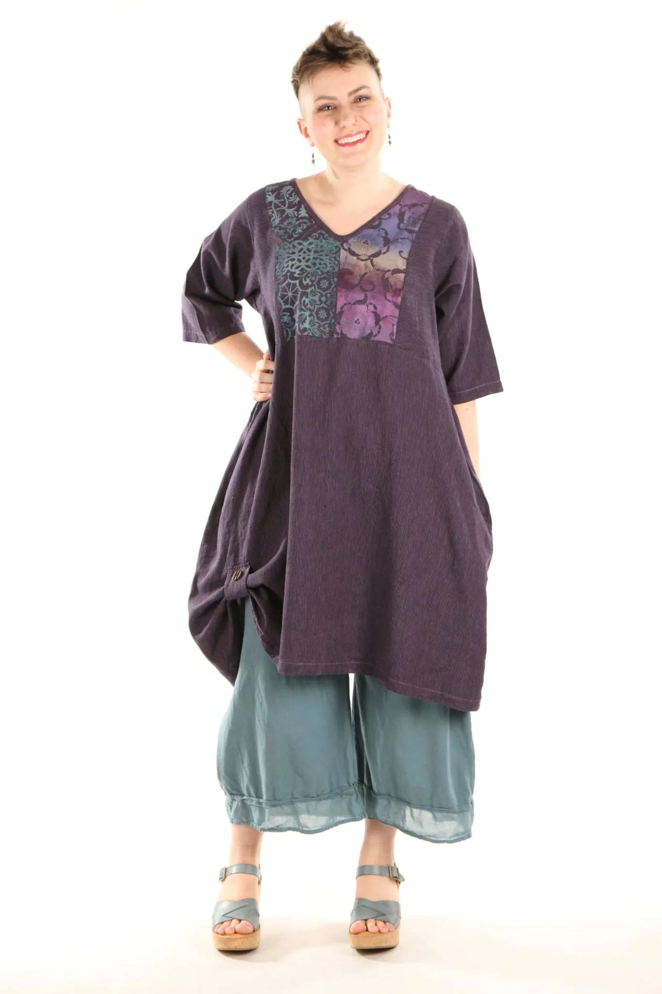 7213 Lucky Striped Dress-Orchid/Indigo-P