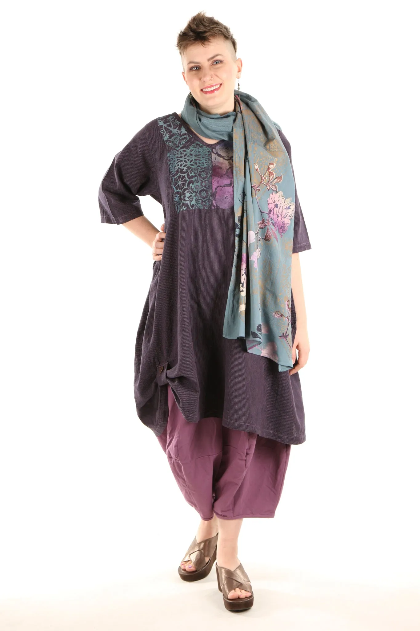 7213 Lucky Striped Dress-Orchid/Indigo-P