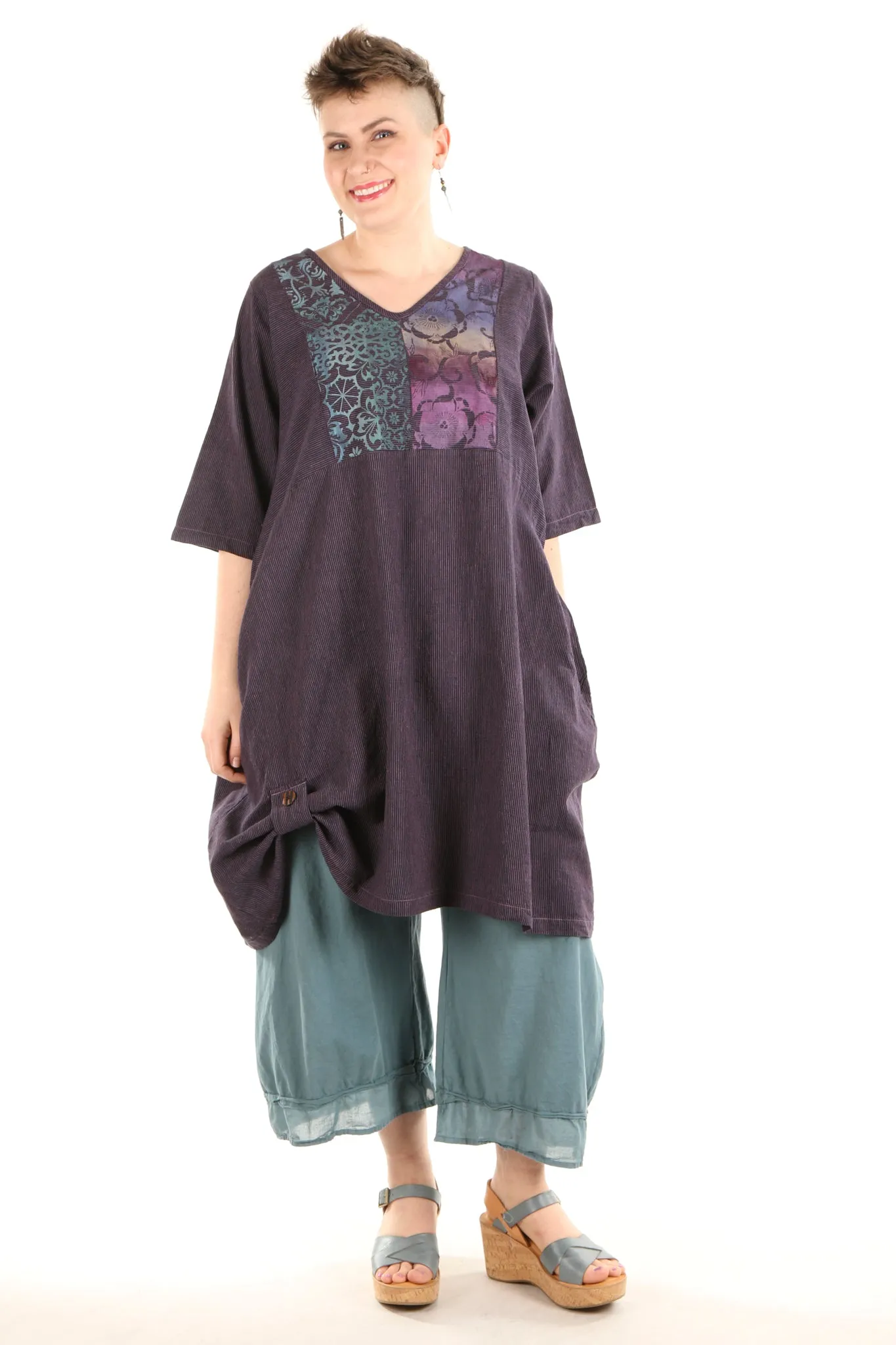 7213 Lucky Striped Dress-Orchid/Indigo-P