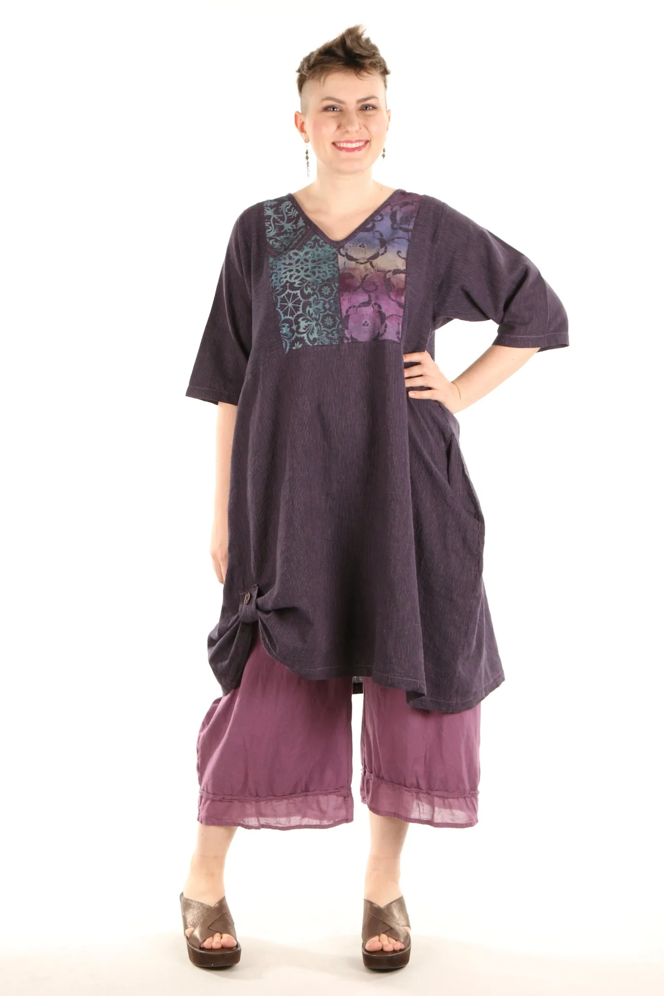 7213 Lucky Striped Dress-Orchid/Indigo-P