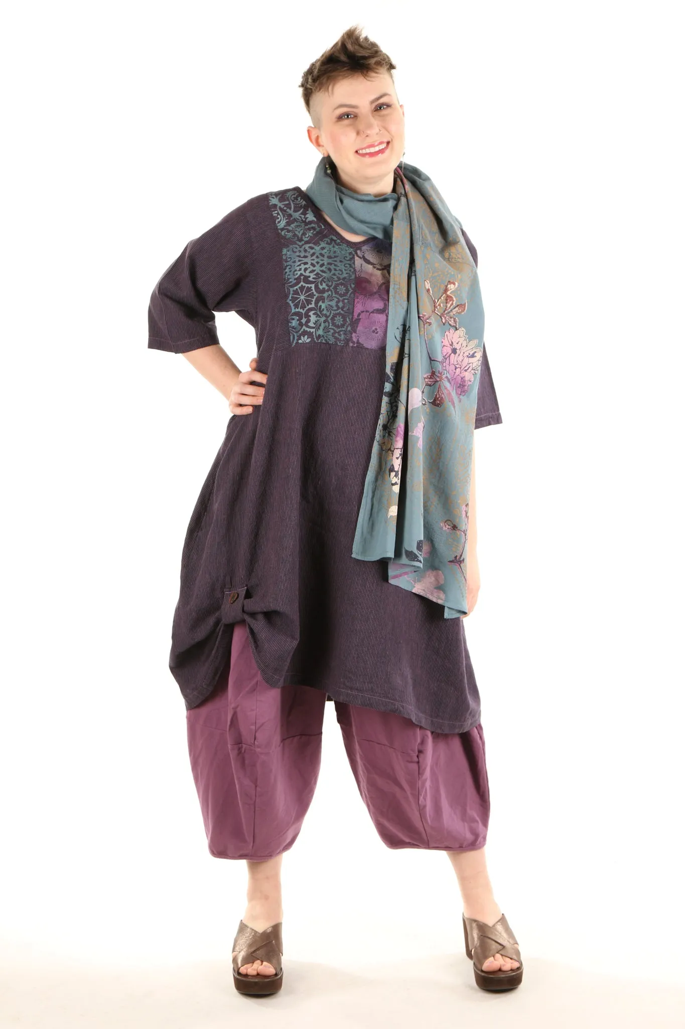 7213 Lucky Striped Dress-Orchid/Indigo-P