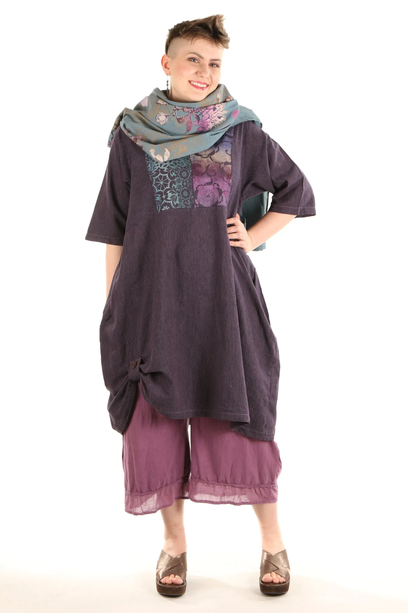 7213 Lucky Striped Dress-Orchid/Indigo-P