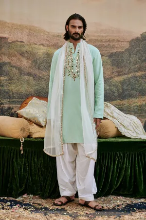 Aasmani Kurta Set and Stole
