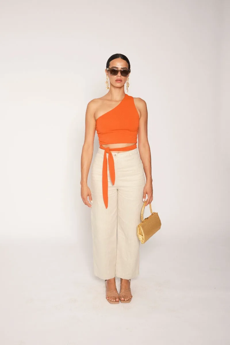 Abbi Pant in Cream Linen- Size 4 SAMPLE