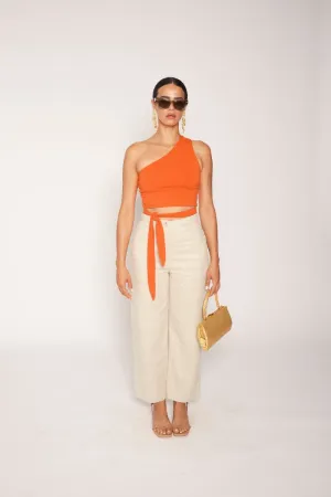 Abbi Pant in Cream Linen- Size 4 SAMPLE