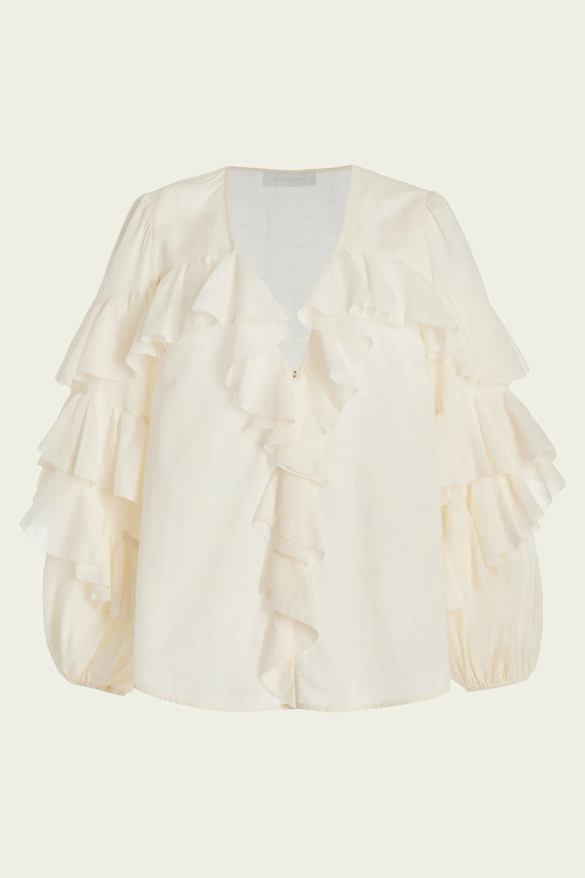 Acacia Ruffle Blouse in Tea