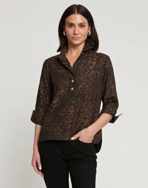 AILEEN LEOPARD 3/4 SLEEVE TOP
