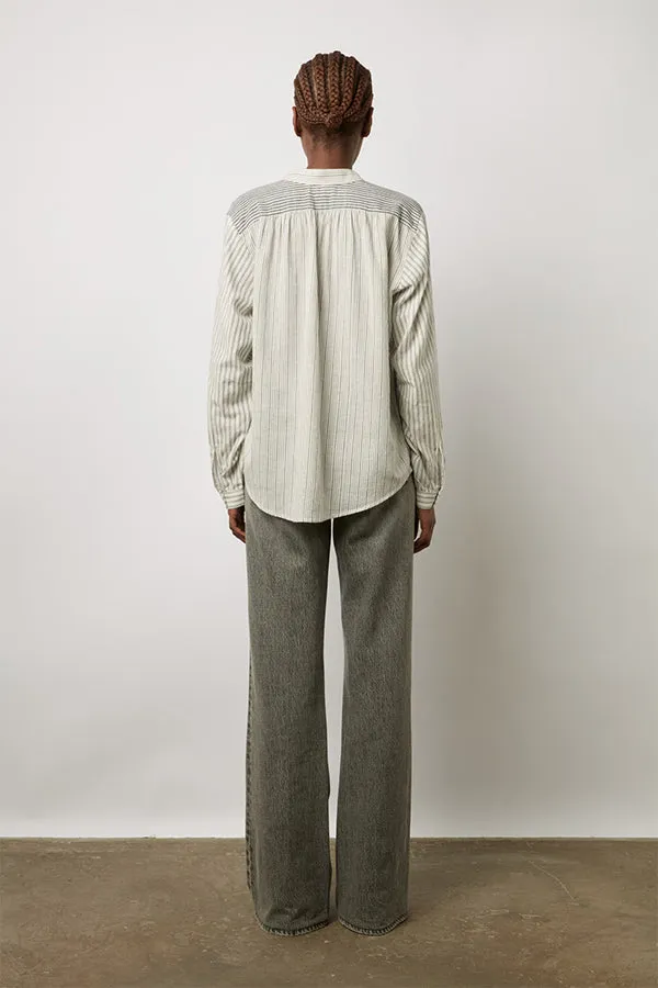 AMBRE STRIPED COTTON BLOUSE