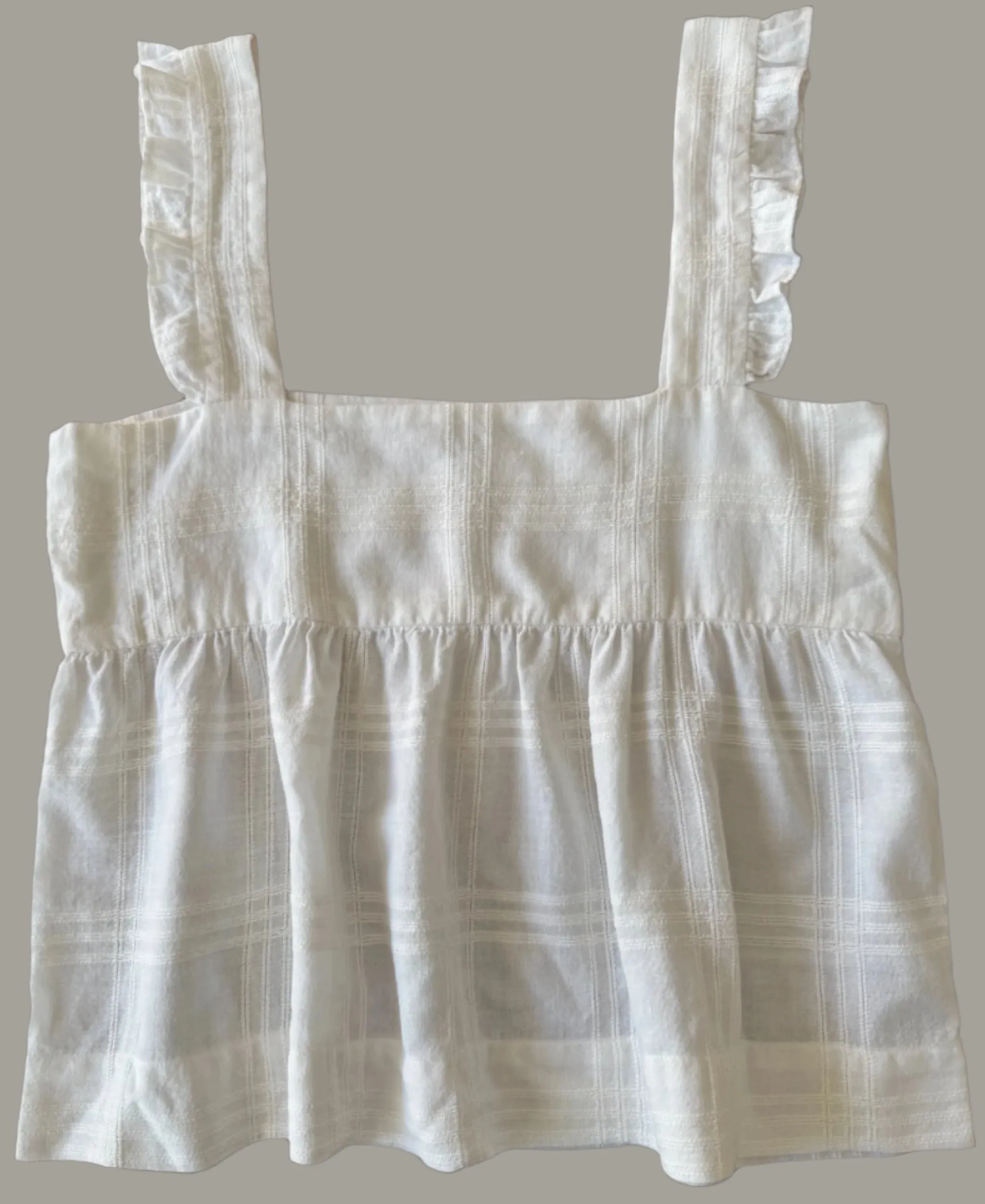 Ana Frill Wide Strap Cami Top in White