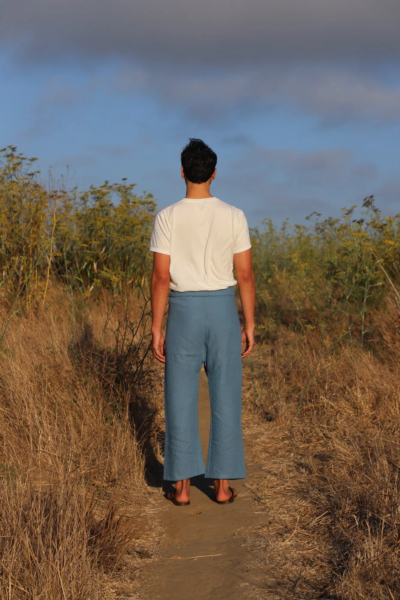 Ana Linen Pants in Cala Blue | Unisex
