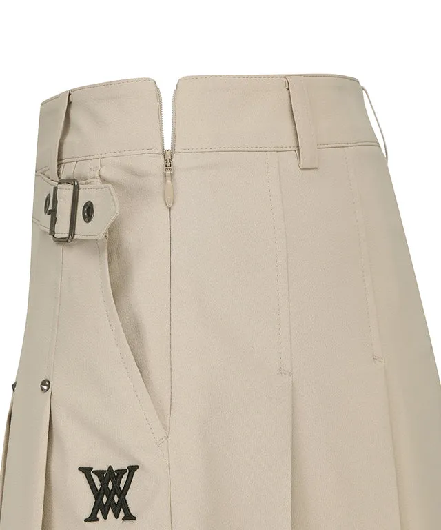 ANEW Golf: Women Buckle Decoration Pleats Skirt - Beige