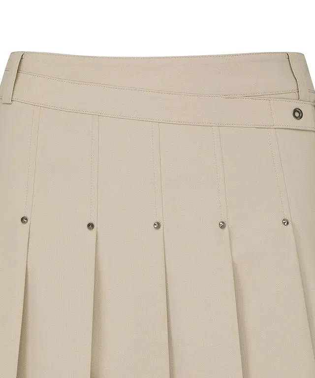 ANEW Golf: Women Buckle Decoration Pleats Skirt - Beige