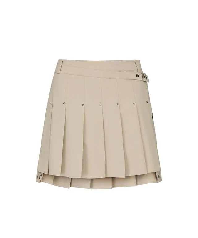 ANEW Golf: Women Buckle Decoration Pleats Skirt - Beige