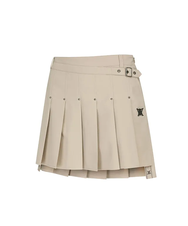 ANEW Golf: Women Buckle Decoration Pleats Skirt - Beige