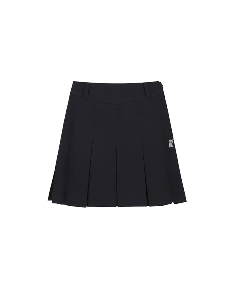 ANEW Golf Women's Leather Buckle Point Pleats Skirt - Black
