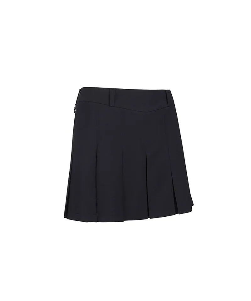 ANEW Golf Women's Leather Buckle Point Pleats Skirt - Black