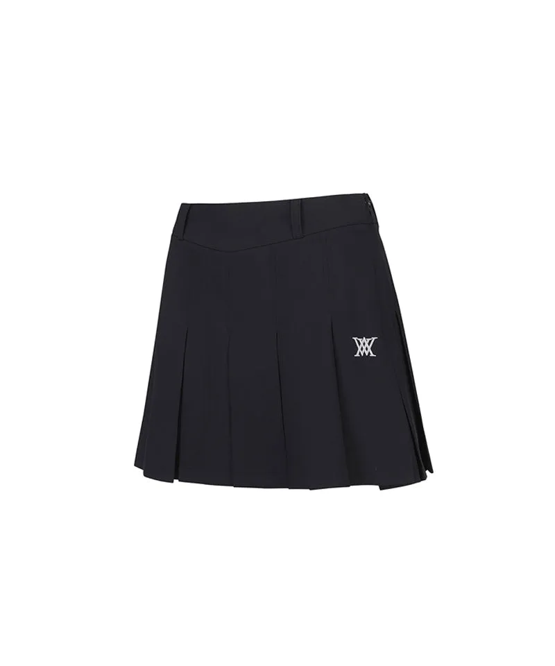 ANEW Golf Women's Leather Buckle Point Pleats Skirt - Black