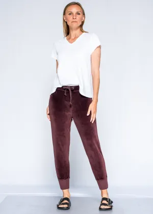 Ankle Jogger Velour Solid Pants