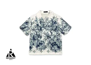 Aquagarden Monogram Button Up Shirt "White/Navy"