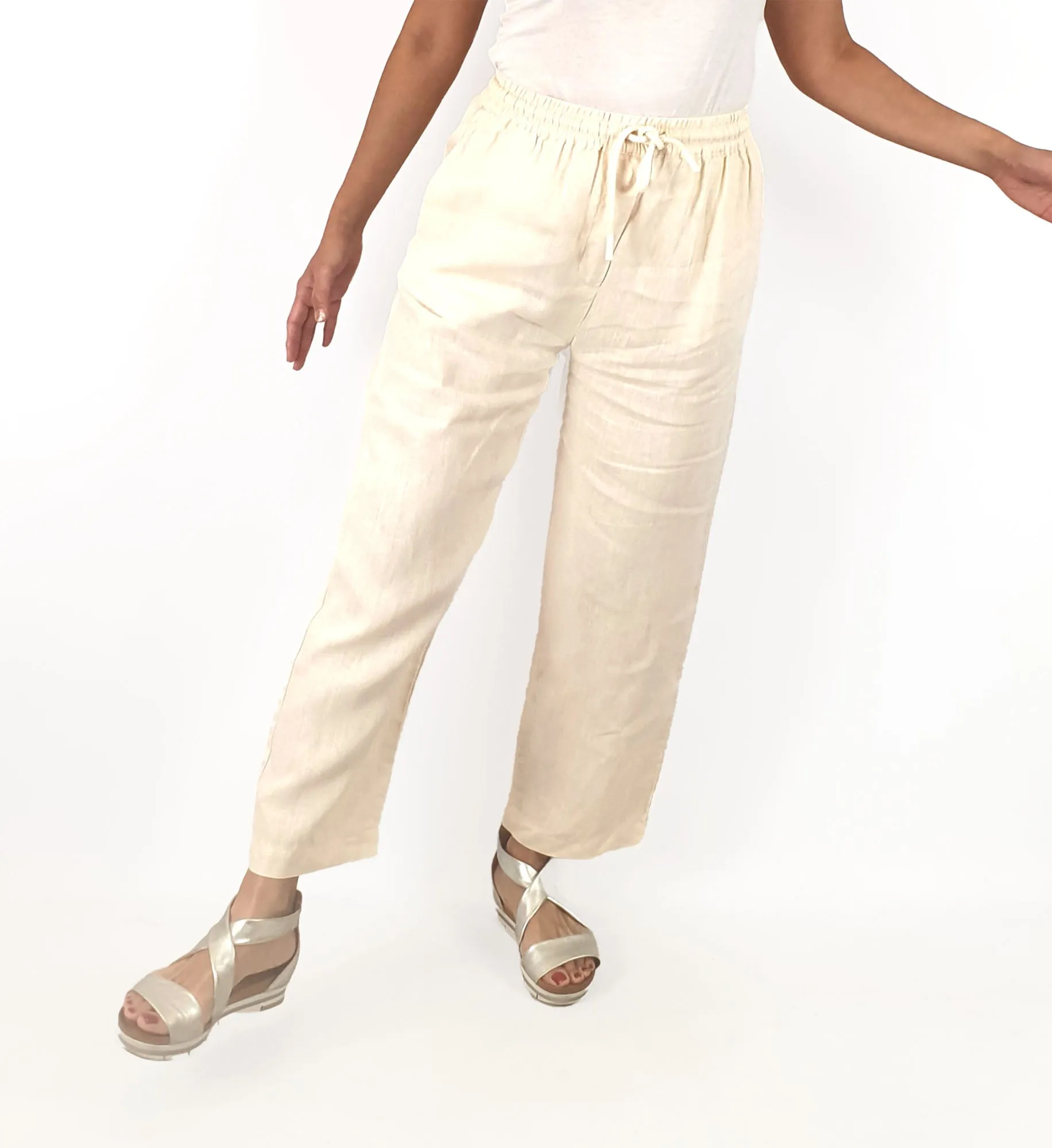 Assembly Label cream linen pants size 10