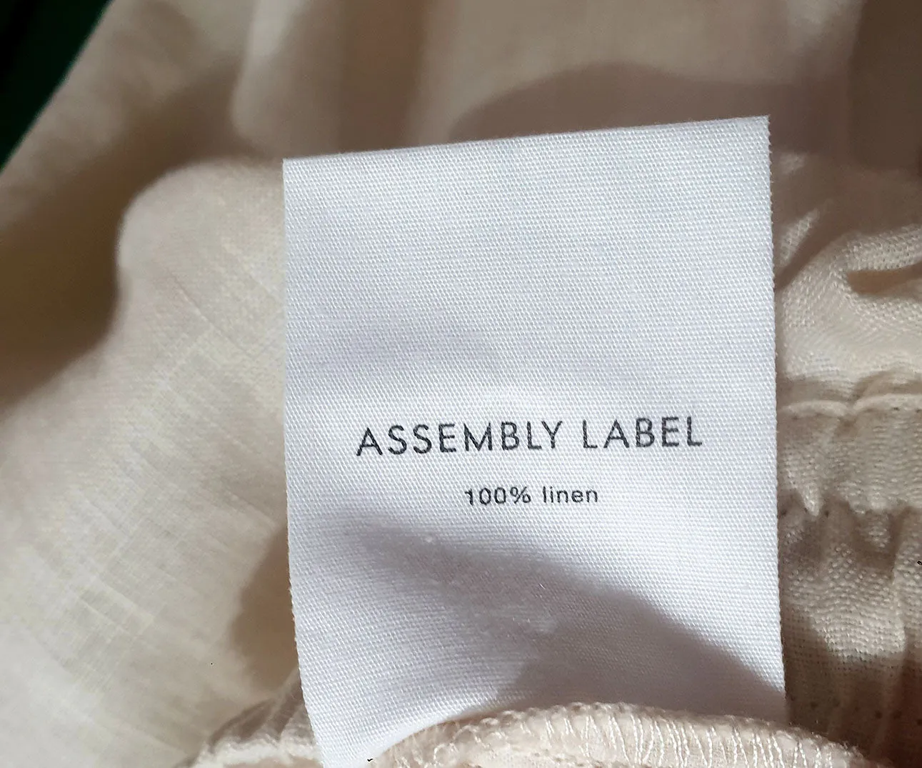 Assembly Label cream linen pants size 10