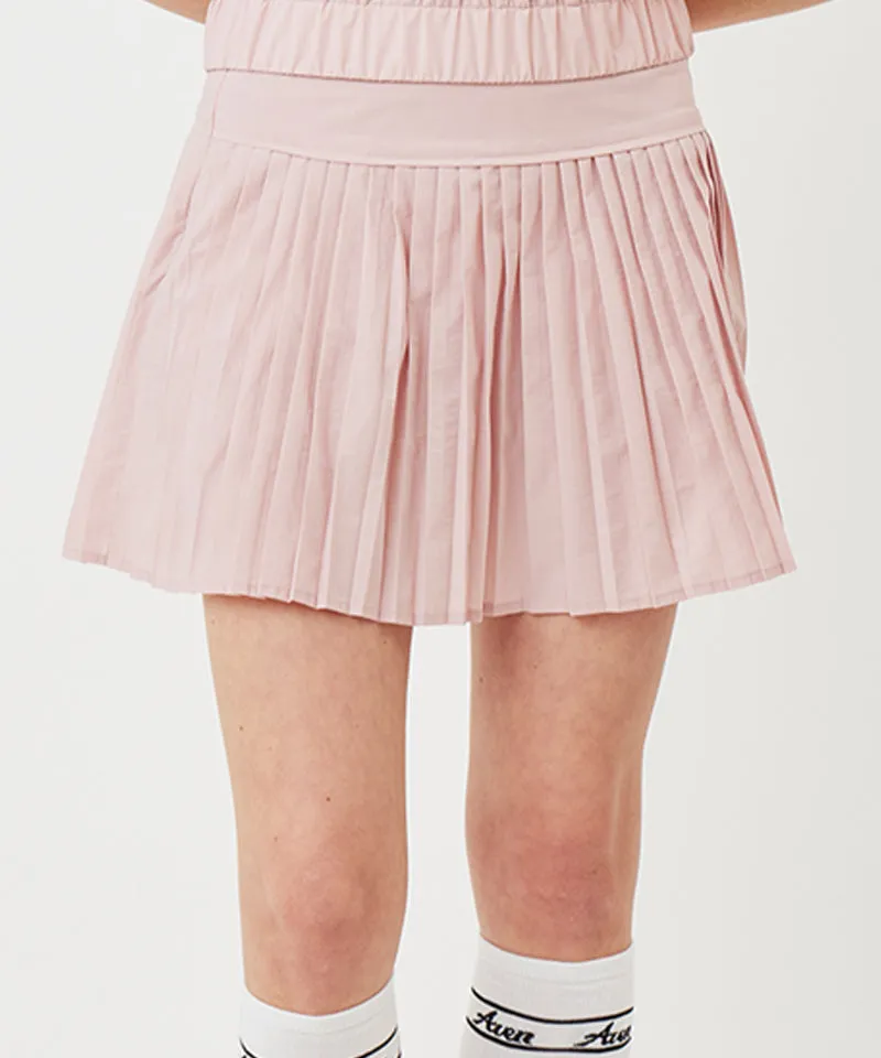 AVEN Flare Pleated Skirt - Pink