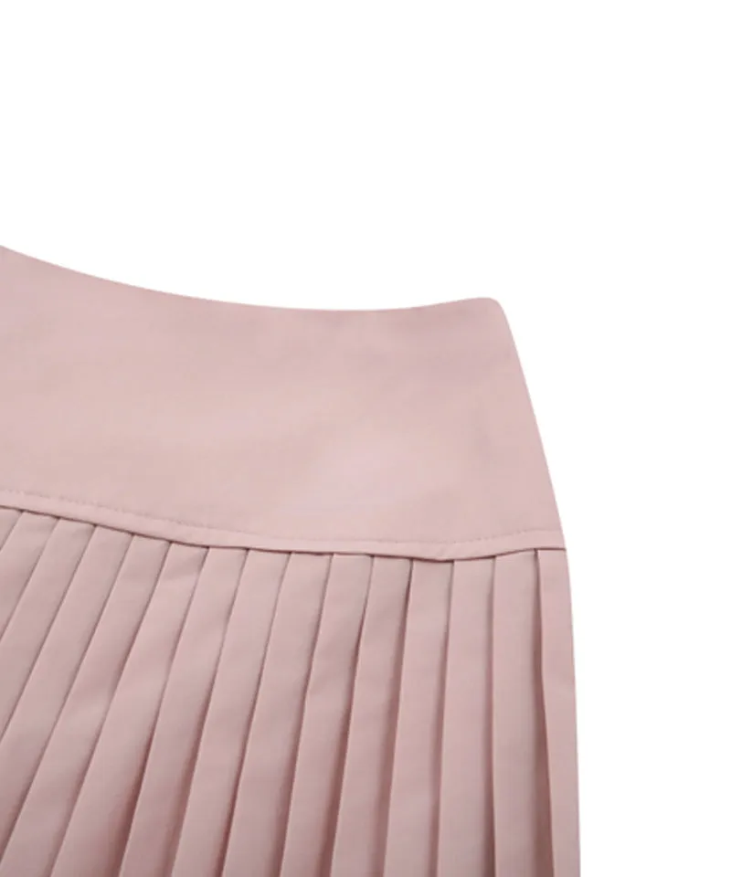 AVEN Flare Pleated Skirt - Pink