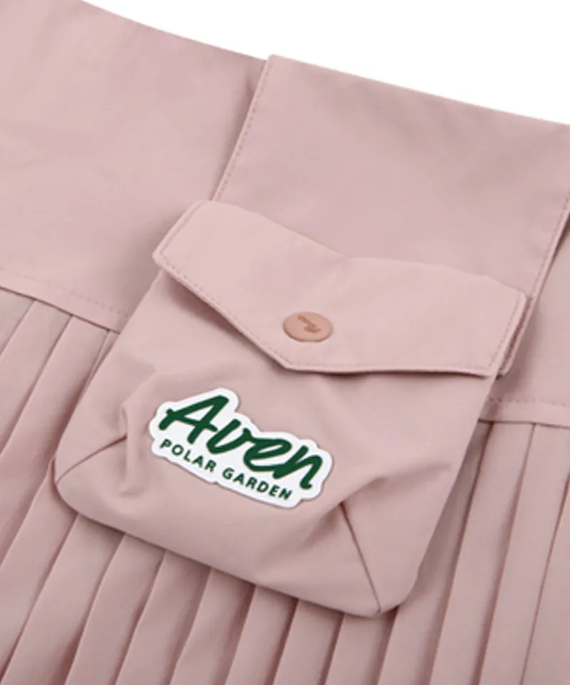 AVEN Flare Pleated Skirt - Pink