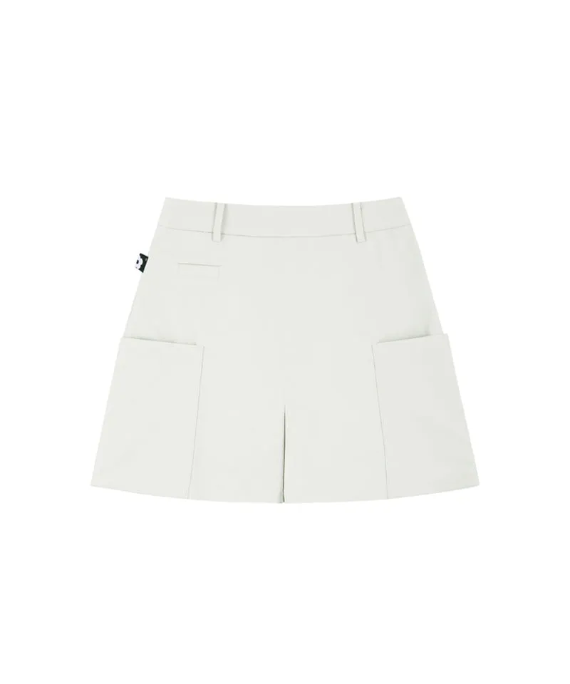 AVEN H-Line Pleated Culotte - Beige