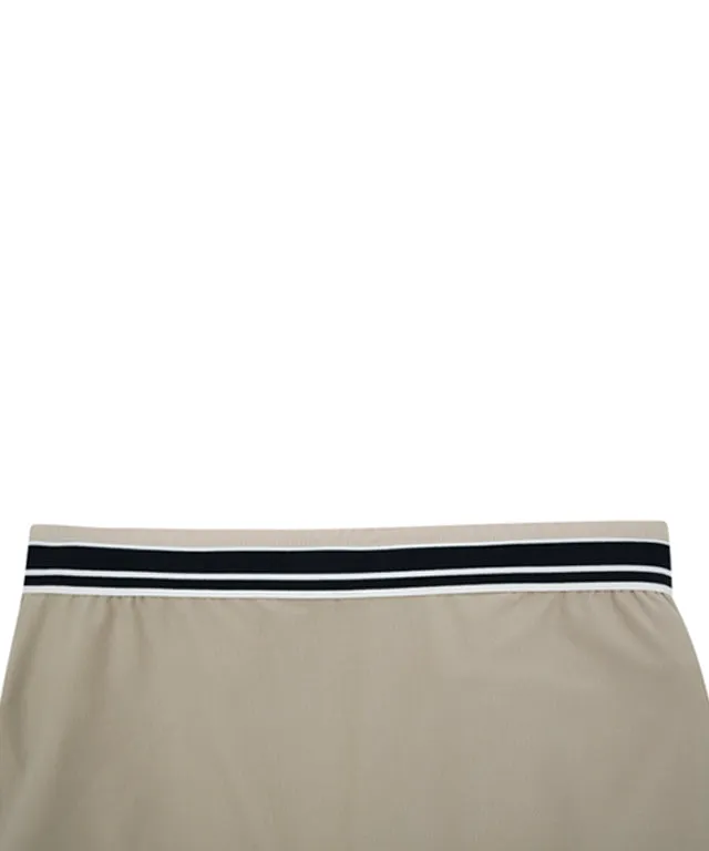 AVEN Women's  Banded Pleated Skirt - Beige