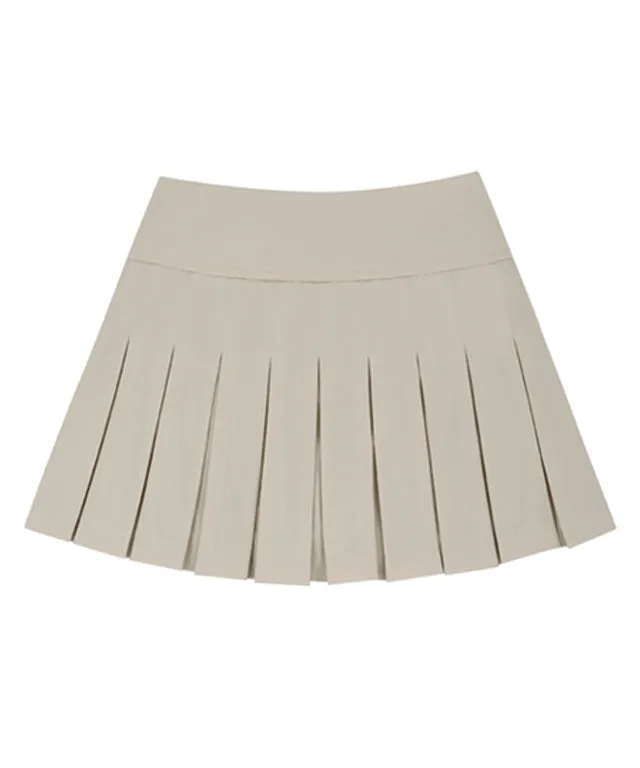 AVEN Women's  Banded Pleated Skirt - Beige