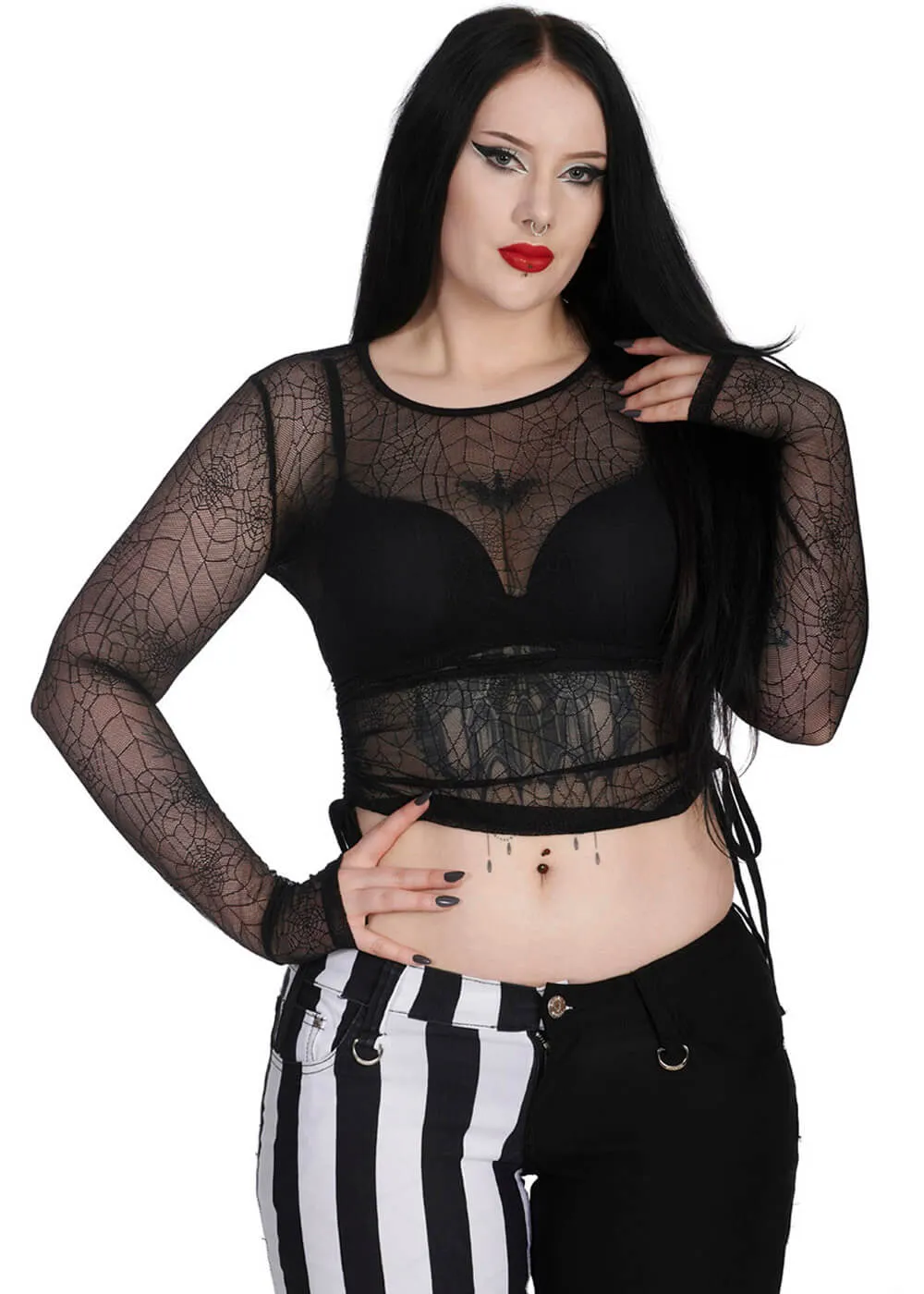 Banned Alternative Spiderweb Groove Top Black