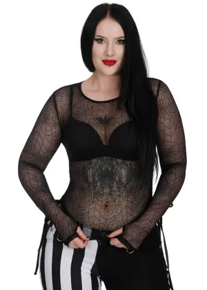 Banned Alternative Spiderweb Groove Top Black