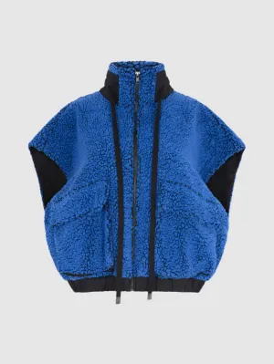Bassike Boiled Wool Vest in Athletic Blue